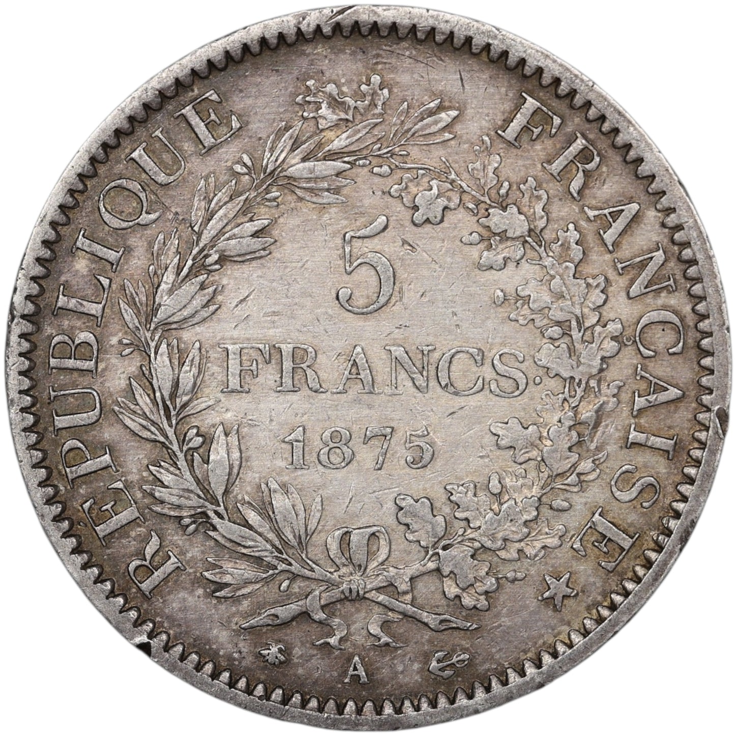 Troisième République (1871-1840) 5 Francs Argent 1875 A Paris Hercule 25.00 gr