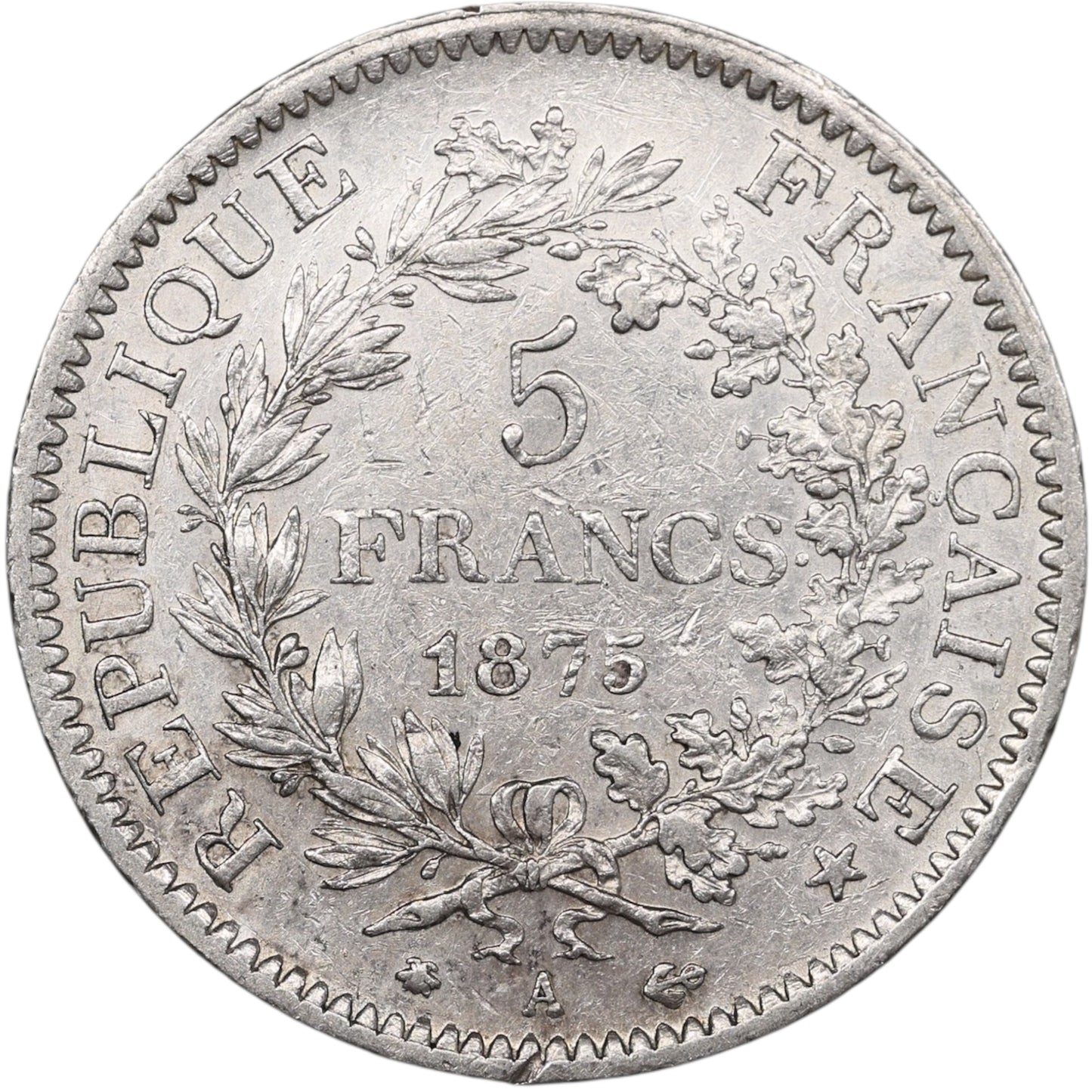 Troisième République (1871-1840) 5 Francs Argent 1875 A Paris Hercule 25.01 gr