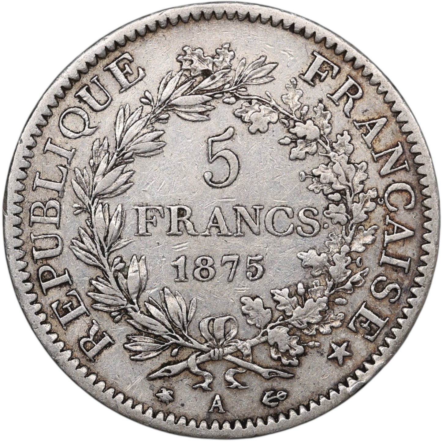 Troisième République (1871-1840) 5 Francs Argent 1875 A Paris Hercule 25.00 gr