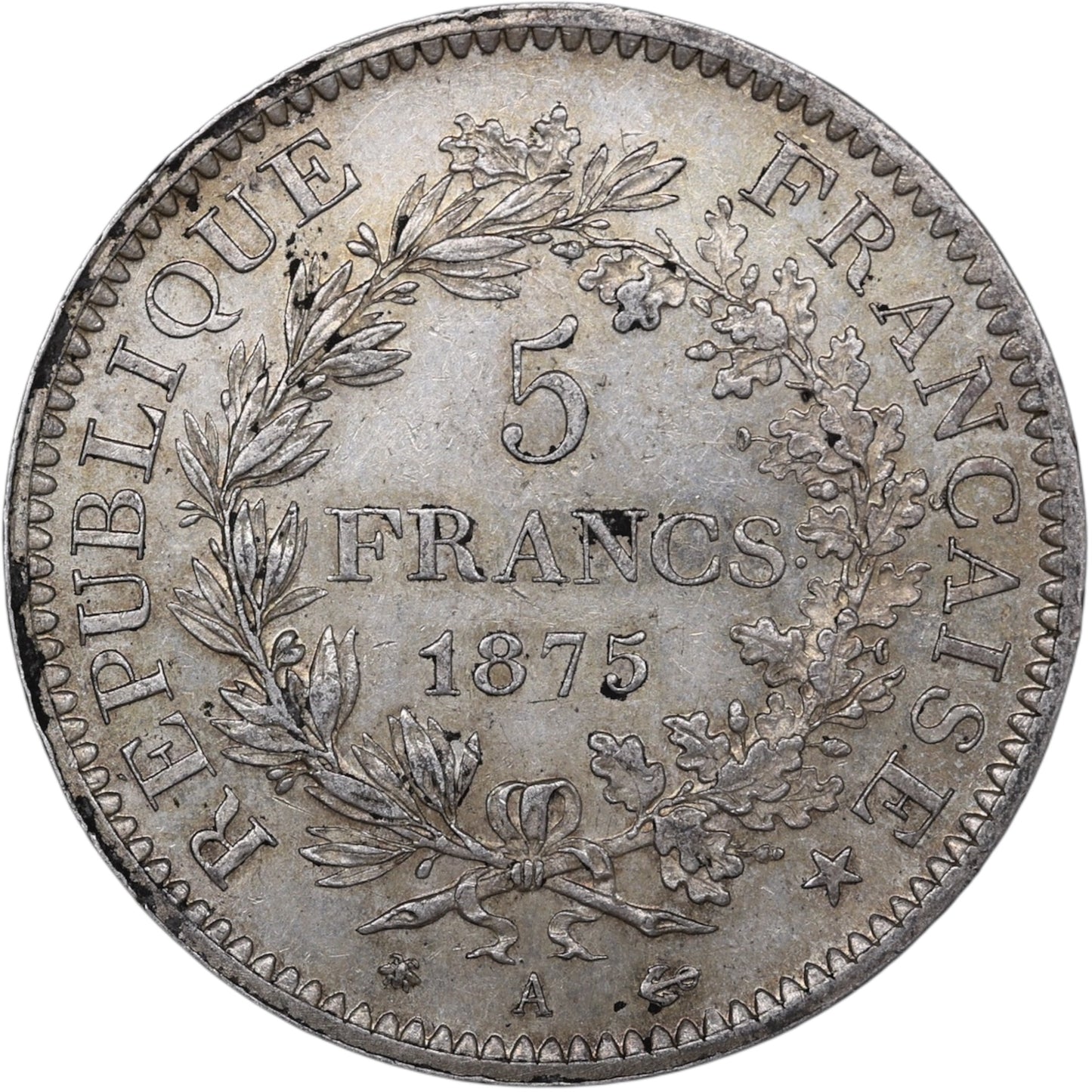 Troisième République (1871-1840) 5 Francs Argent 1875 A Paris Hercule 25.00 gr