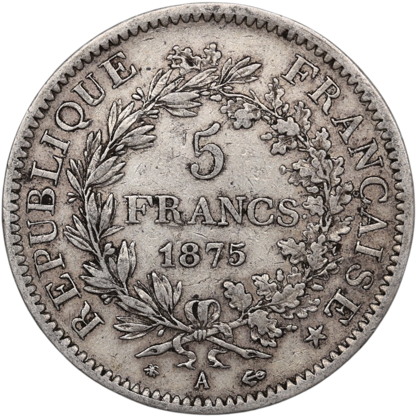 Troisième République (1871-1840) 5 Francs Argent 1875 A Paris Hercule 24.89 gr
