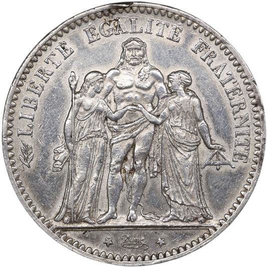 Troisième République (1871-1840) 5 Francs Argent 1876 K Bordeaux Hercule 25.00 gr
