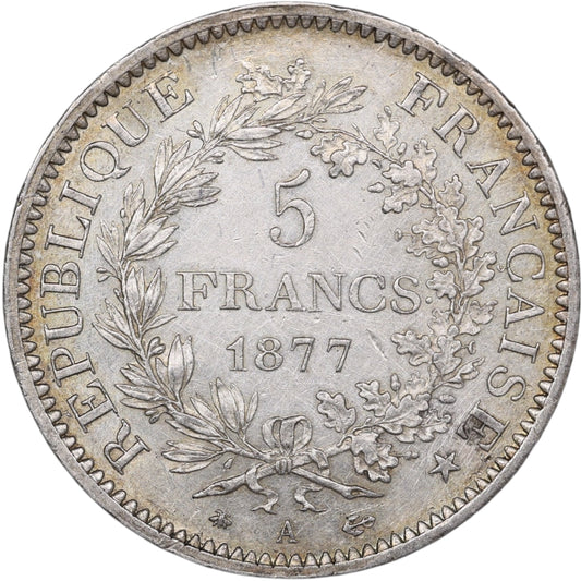 Troisième République (1871-1840) 5 Francs Argent 1877 A Paris Hercule 25.00 gr