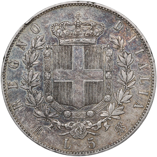 Italie Victor Emmanuel II (1861-1878) 5 Lire Argent 1872 M Milan 24.93 gr