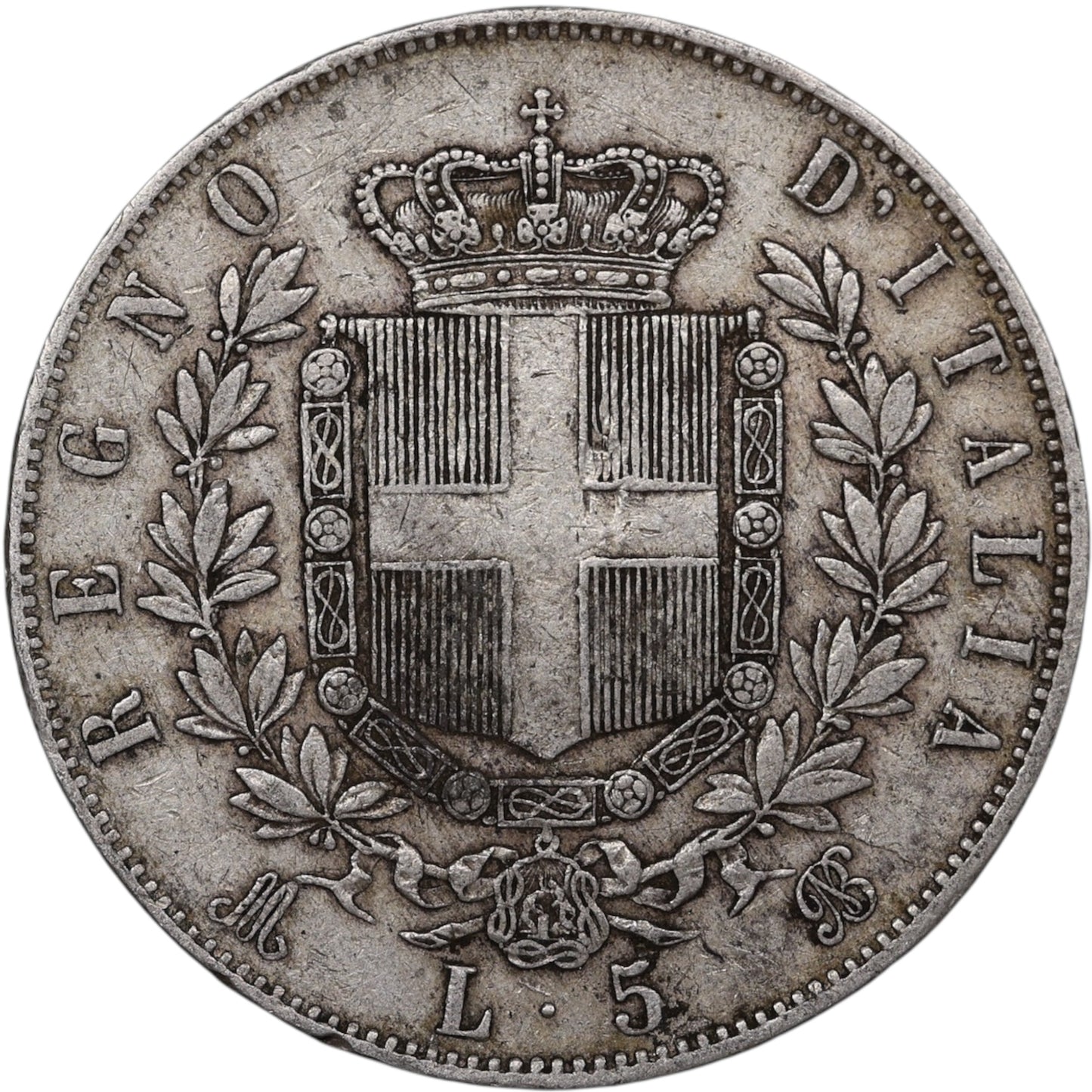 Italie Victor Emmanuel II (1861-1878) 5 Lire Argent 1873 M Milan 24.94 gr