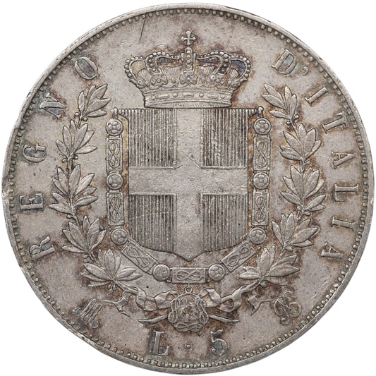 Italie Victor Emmanuel II (1861-1878) 5 Lire Argent 1874 M Milan 24.92 gr