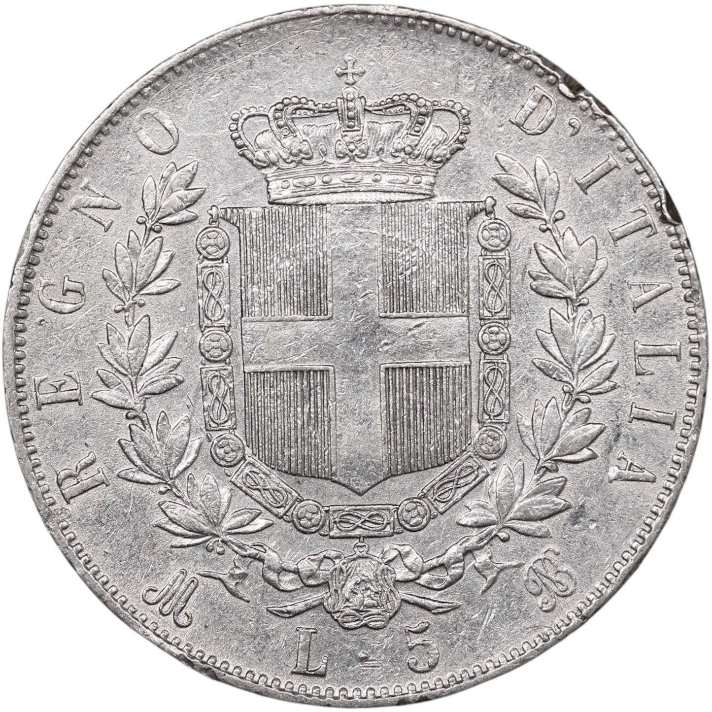 Italie Victor Emmanuel II (1861-1878) 5 Lire Argent 1874 M Milan 24.95 gr