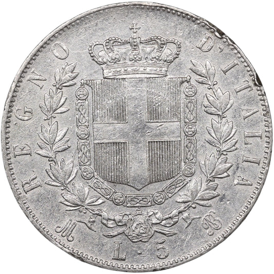 Italie Victor Emmanuel II (1861-1878) 5 Lire Argent 1874 M Milan 24.95 gr