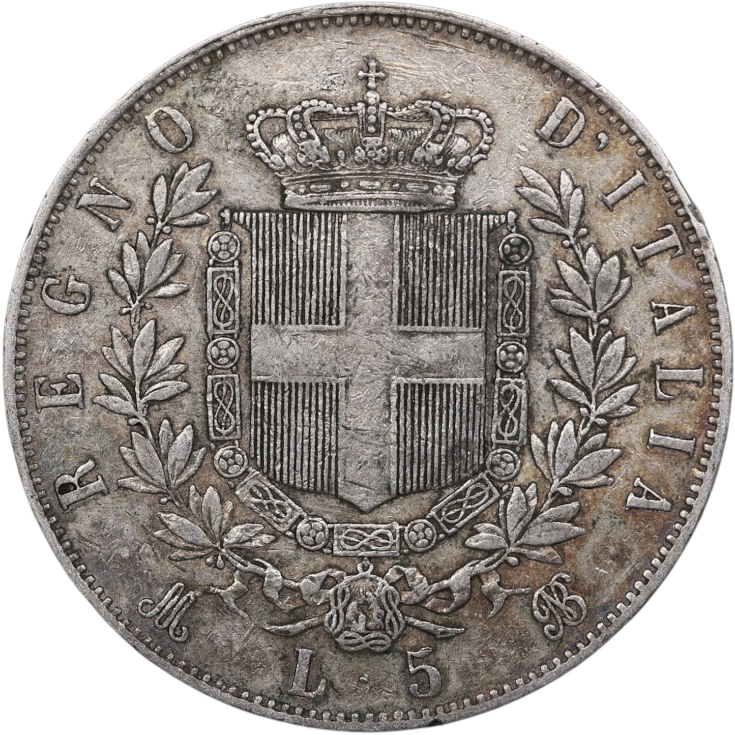 Italie Victor Emmanuel II (1861-1878) 5 Lire Argent 1875 M Milan 24.93 gr
