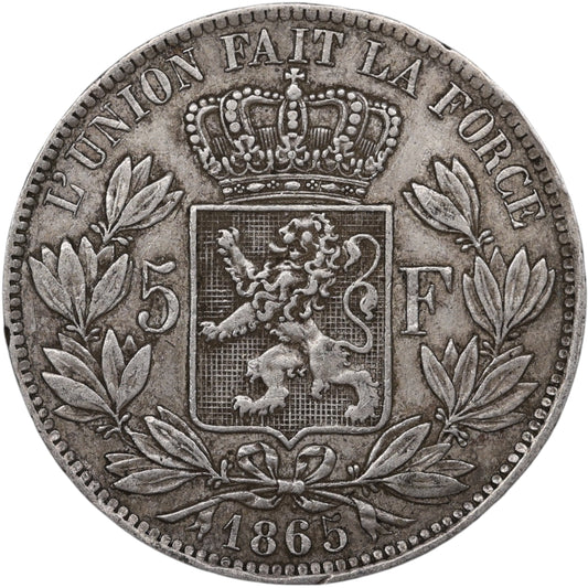 Belgique Léopold Ier (1831-1865) 5 Francs Argent 1865 24.96 gr
