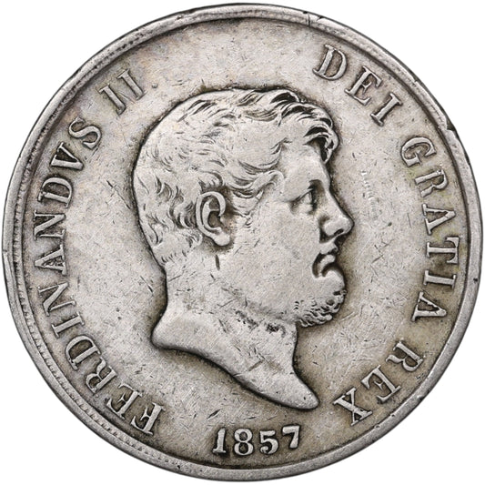 Italie Royaume des Deux Siciles Ferdinand II (1830-1859) 120 Grana Argent 1857 27.23 gr