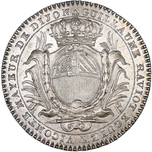 Jeton Bourgogne Maire de Dijon Guillaume Raviot 1775 Argent 30 mm 9.20 gr