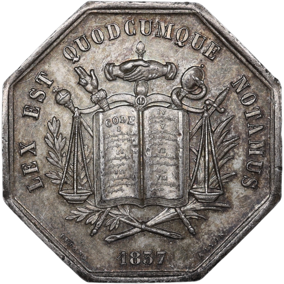 Notaries token of the Vienna district 1837 silver 33 mm 15.33 gr
