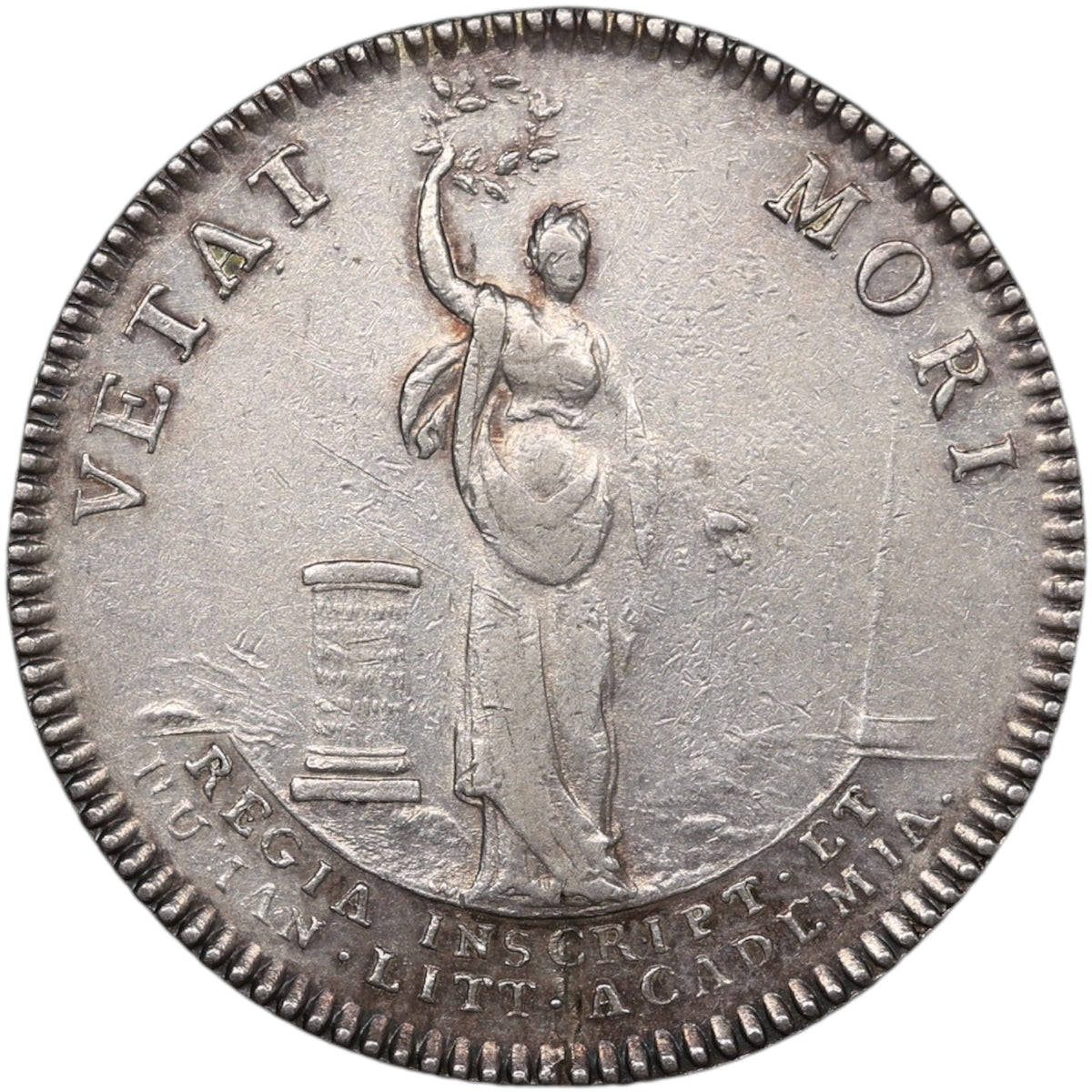 Jeton Académie et belles lettres Vetat Mori Louis XV Argent 8.23 gr 31 mm