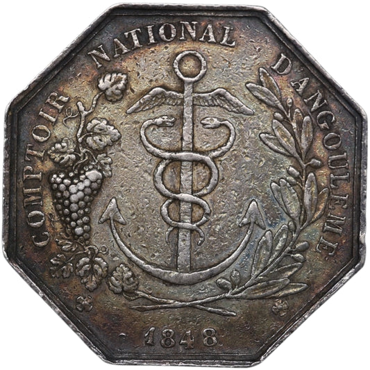 Ficha Consejo Nacional de Angulema 1848 plata 31 mm 12,42 gr