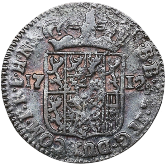 Países Bajos Españoles 1 liard 1712 Namur Maximiliano II Manuel de Baviera 3,03 gr