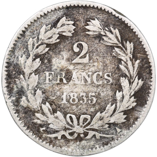Luis Felipe 2 Francos 1835 A París Plata