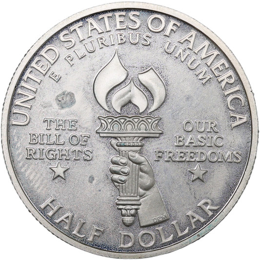Medio Dólar Estadounidense 1993 Declaración de Derechos del Ciudadano Plata 12.5 gr 30.6 mm EE.UU.