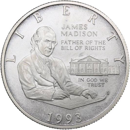 Medio Dólar Estadounidense 1993 Declaración de Derechos del Ciudadano Plata 12.5 gr 30.6 mm EE.UU.