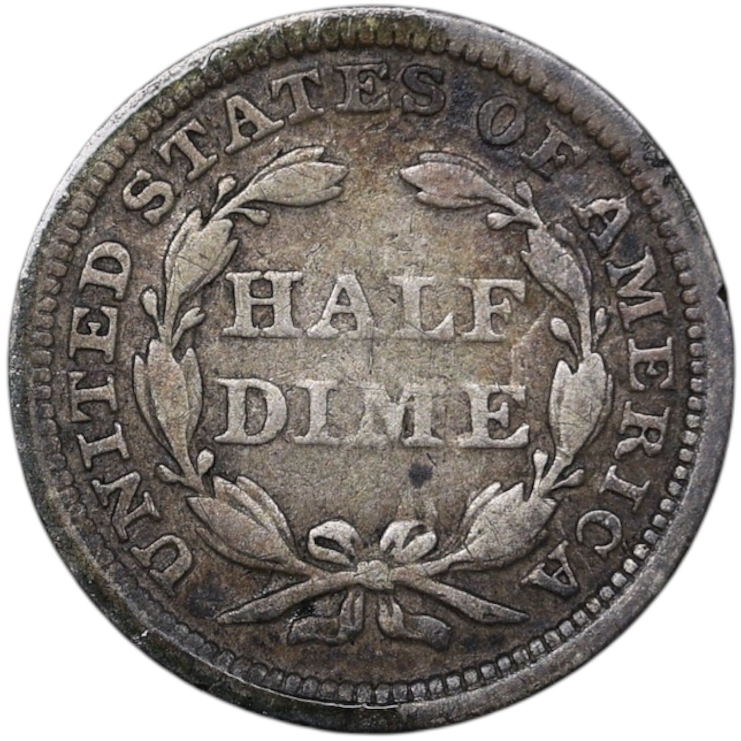 Estados Unidos Half Dime 1854 Libertad Sentada Plata 15,5 mm 1,18 gr