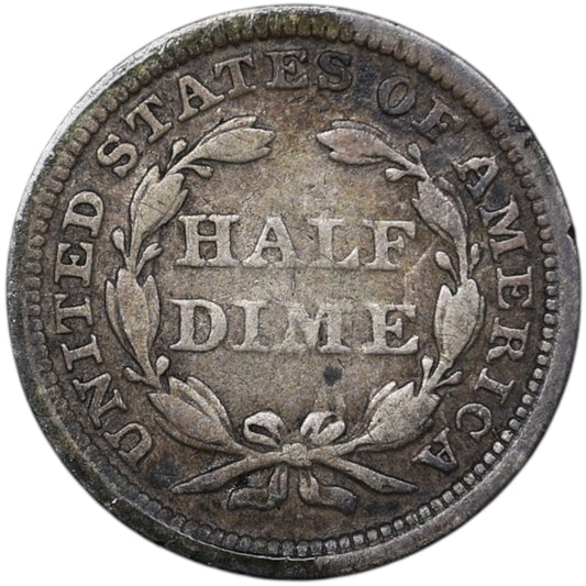 Estados Unidos Half Dime 1854 Libertad Sentada Plata 15,5 mm 1,18 gr