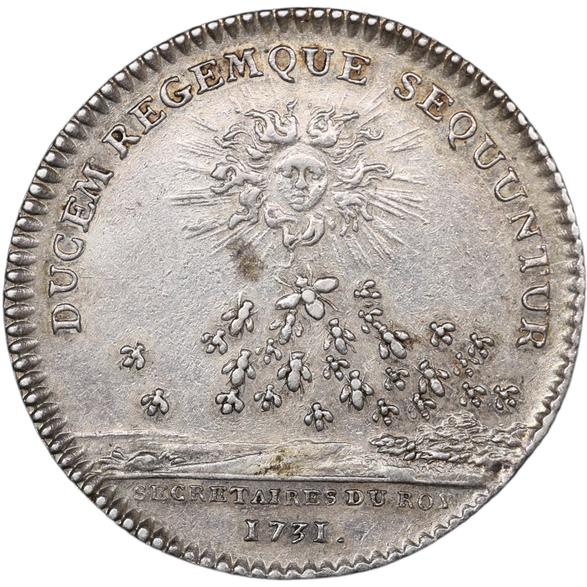 Louis XV token (1715-1774) King secretary 1731 Silver 7.84 Gr 30 mm