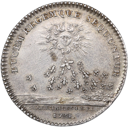 Jeton Louis XV (1715-1774) Secrétaire du roi 1731 Argent 7,84 gr 30 mm
