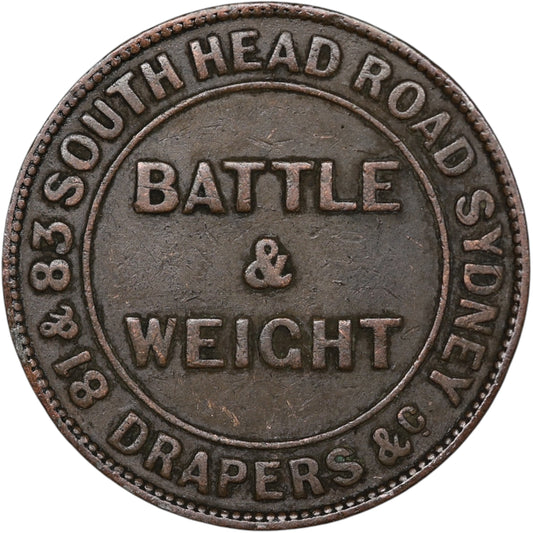 Australie Token Drapers Sydney Battle & Weight 14.4 gr