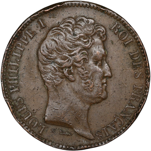 Louis-Philippe Ier (1830-1848) Médaille Essai module 5 francs Thonnelier Presse Monétaire 1833 21.24 gr