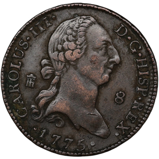 Espagne 8 Maravedis 1775 Carolus III (1759-1788) 11.28 gr