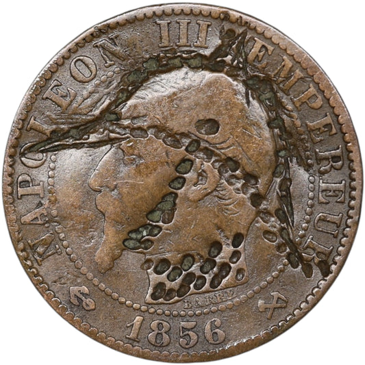 Napoleón III (1852-1870) 5 céntimos 1856 satírico