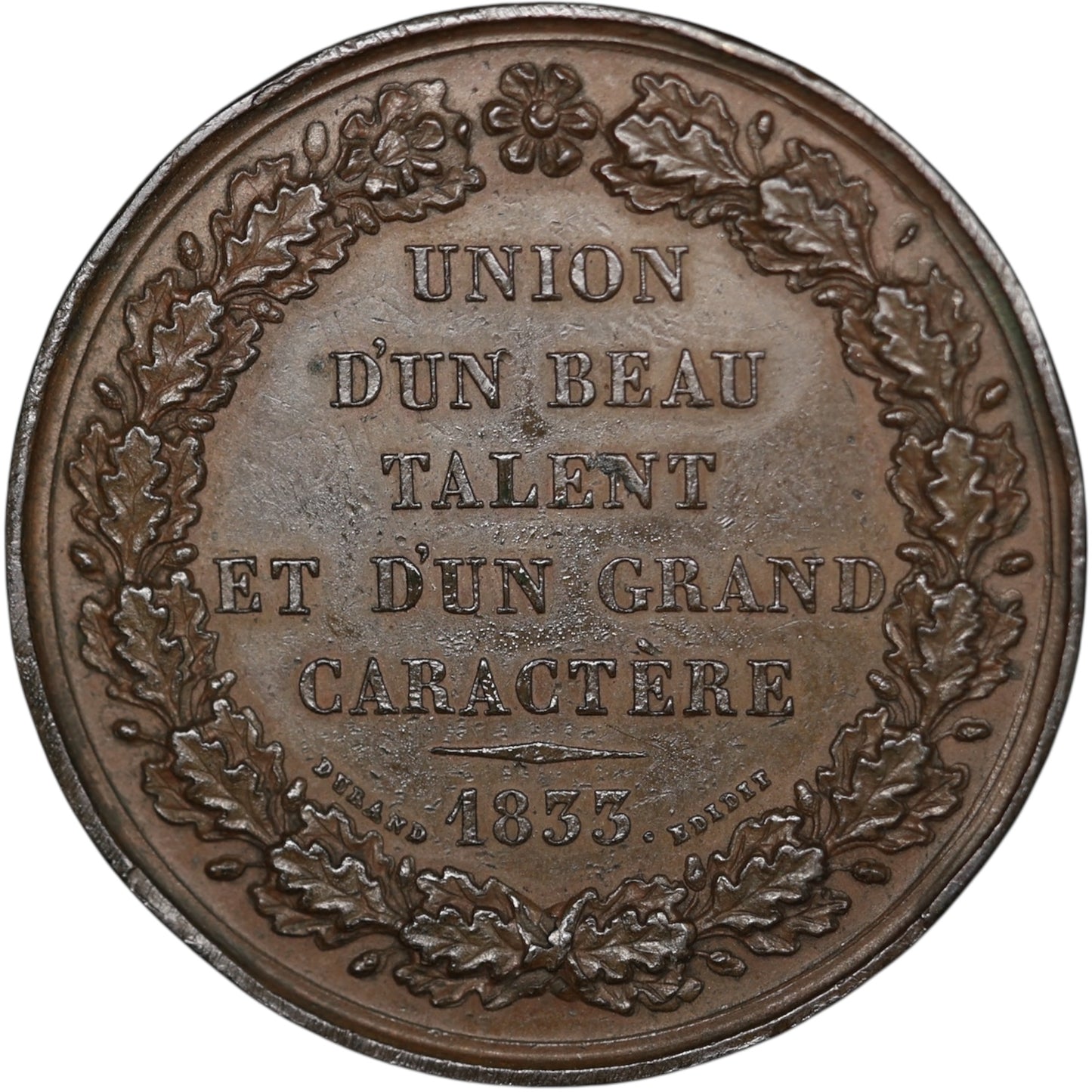 Medalla Berryer Abogado 1833 Diputado del Alto Loira 35,80 gr 41 mm Bronce
