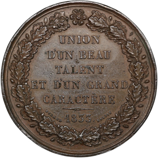 Medalla Berryer Abogado 1833 Diputado del Alto Loira 35,80 gr 41 mm Bronce
