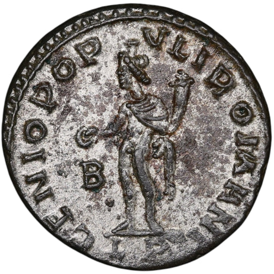 Maximiano Hércules (285-310) Follis Genio Populi Romani Lyon (LP) R3 11,22 gr 25 mm