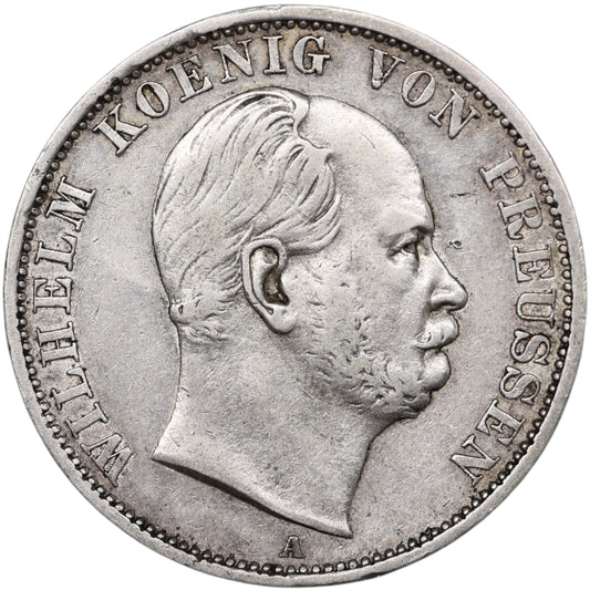 Alemania Thaler 1869 A Wilhelm Prusia Plata 18,43 gr