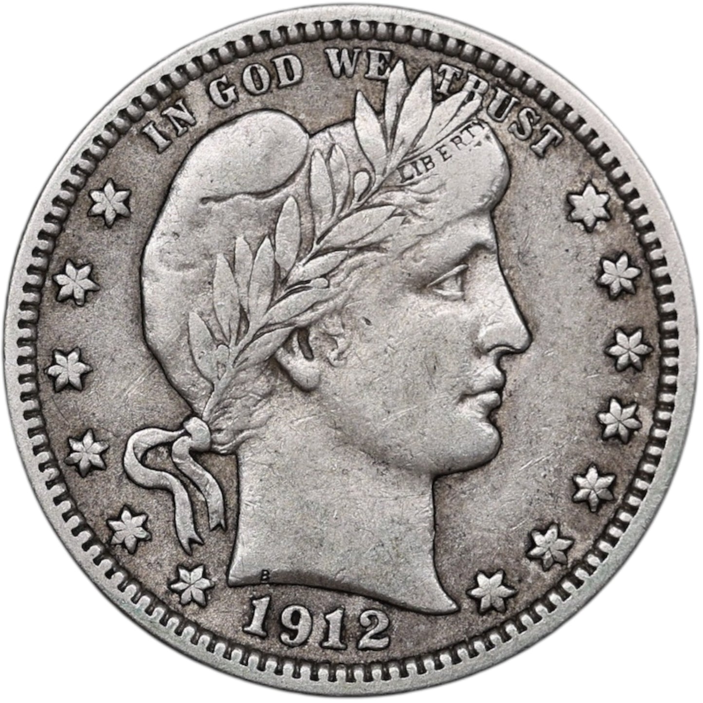 Cuarto de Dólar USA 1912 Plata 6.15 gr