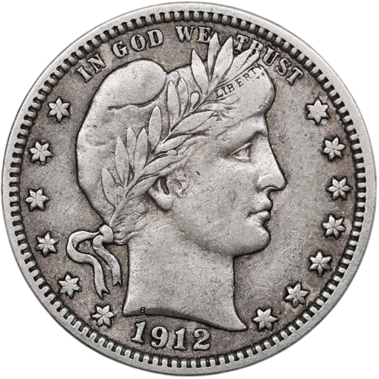 Cuarto de Dólar USA 1912 Plata 6.15 gr