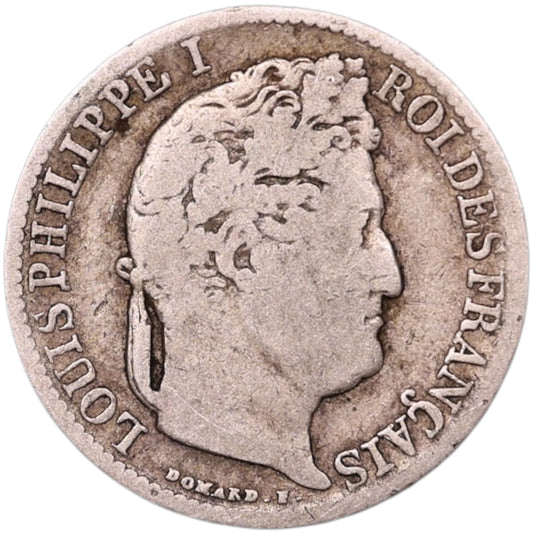 Luis Felipe (1830-1848) 1/2 Franco 1843 K Burdeos Plata