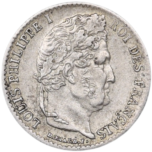 Luis Felipe (1830-1848) 1/4 franco 1834 K Burdeos 1,23 gr Plata G.355