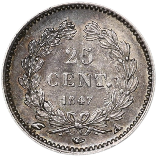 Luis Felipe (1830-1848) 25 céntimos 1847 A París Plata 1,25 gr G. 357