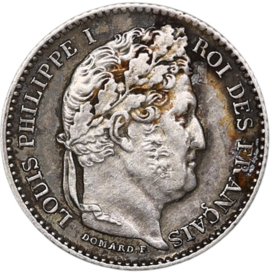 Luis Felipe (1830-1848) 25 céntimos 1847 A París Plata 1,25 gr G. 357