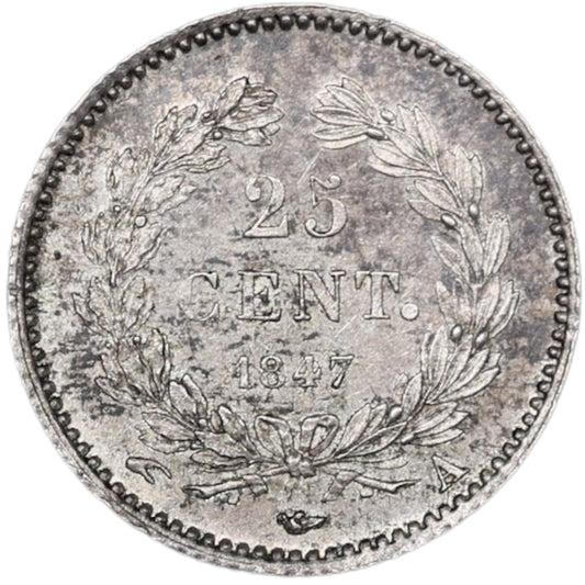 Luis Felipe I (1830-1848) 25 céntimos 1847 A París Plata 1,25 gr G. 357