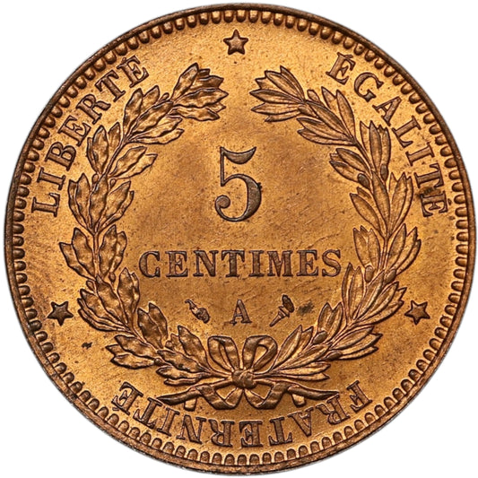 Ceres 5 Céntimos 1897 A París Bronce - 5,00 gr - G. 157a