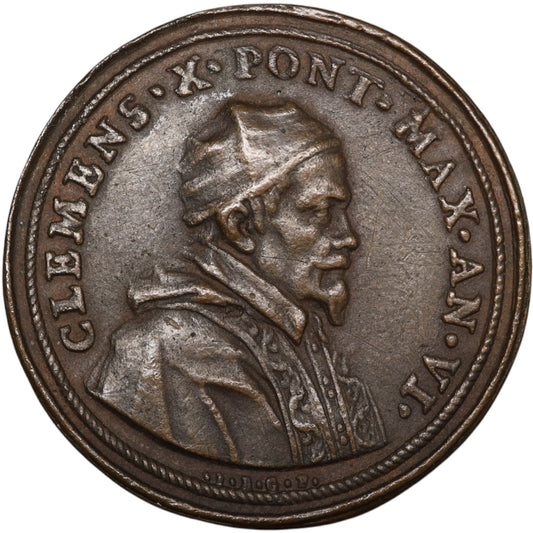 Medalla Vaticano y Estados Pontificios Clemente X (1670-1676) Tv Dominvs Et Magister Anno VI 1675 40 mm 21,13 gr
