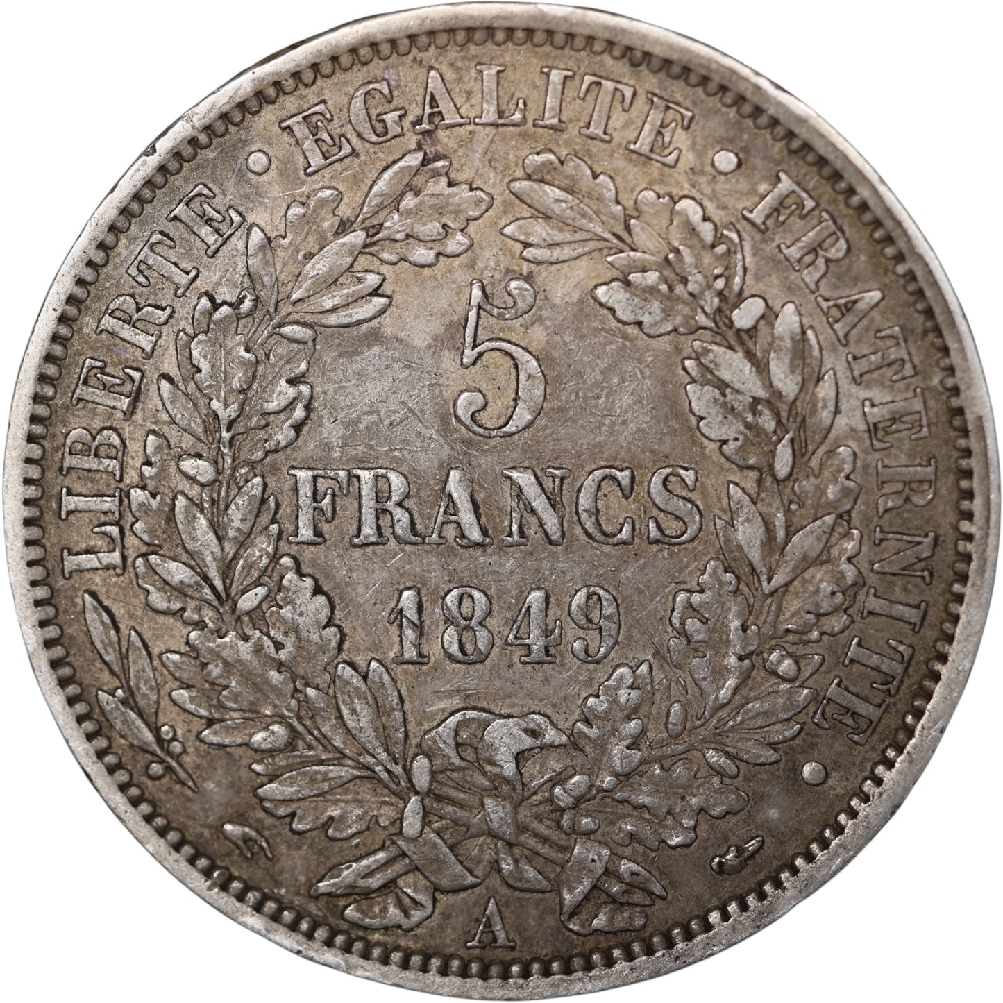 Seconde République (1848-1852) 5 Francs Argent 1849 A Paris Cérès 24.91 gr