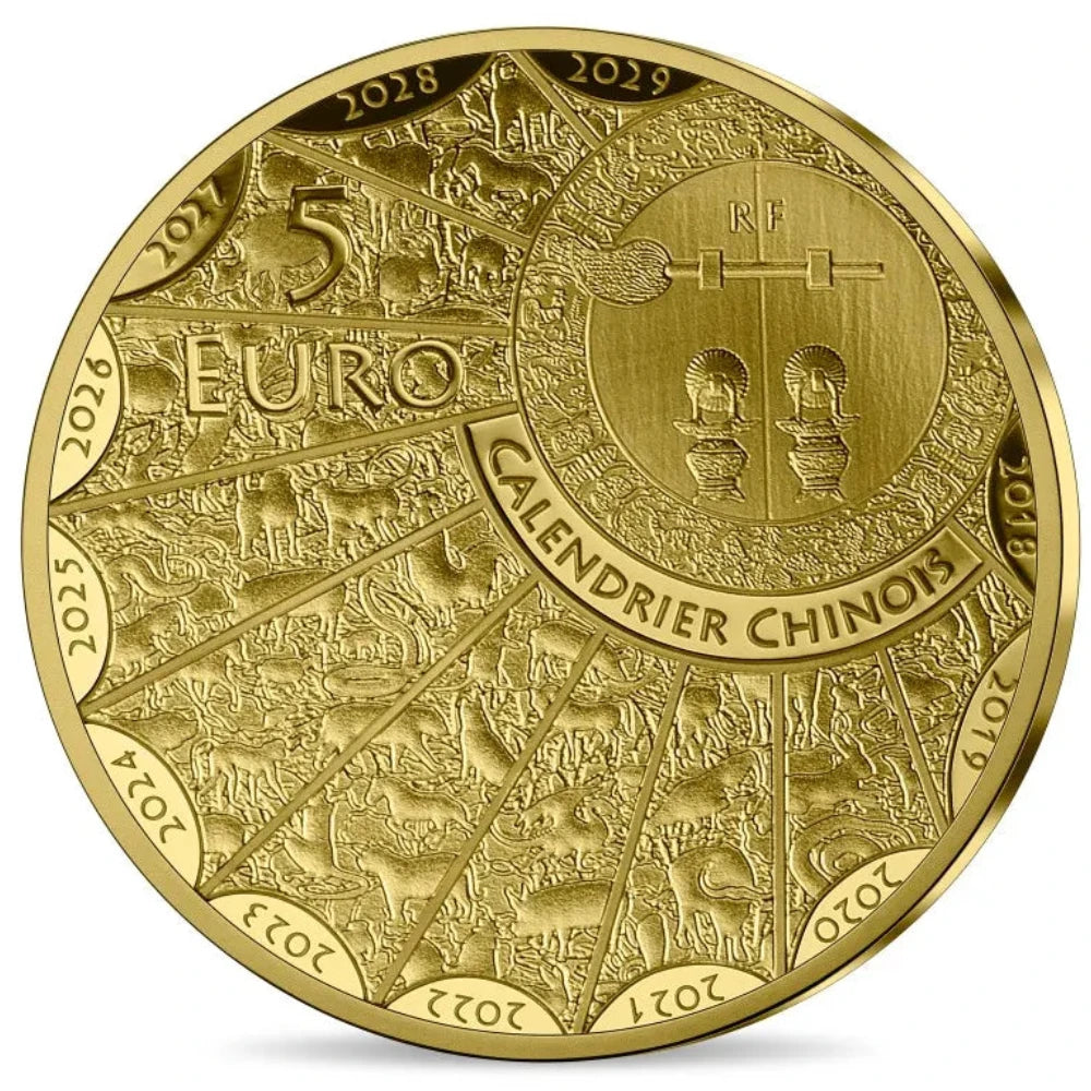 Monnaie de Paris 5 Euros Or 2022 BE Année du Tigre 0,5 gr Dans son coffret