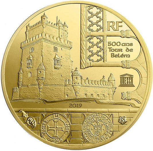 Monnaie de Paris 5 Euros Or 2019 BE Monastère des Hiéronymites et tour de Belém / Vasco de Gama 0,5 gr Dans son coffret