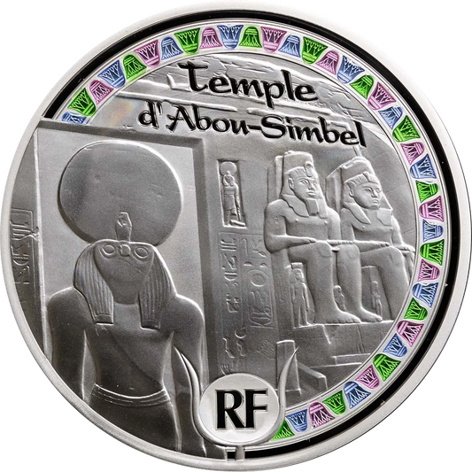 Coin of Paris Egypt 50 Euros Temple of Abu Simbel 2012 Silver 163.80 gr 500 ex. Beautiful Proof