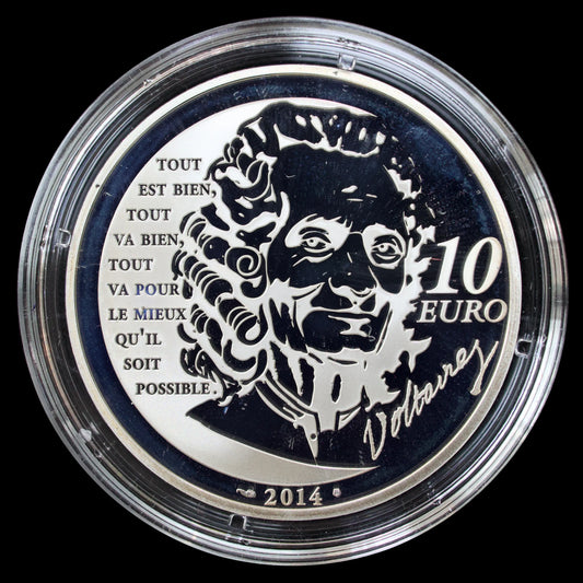 Monnaie de Paris 10 Euros 2014 Candide Voltaire Argent 22.2 gr Belle Epreuve