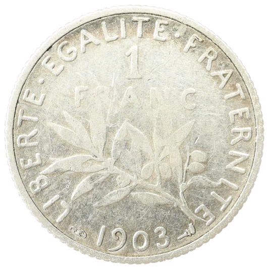 Troisième République 1 Franc Semeuse 1903 Argent 4.93 gr